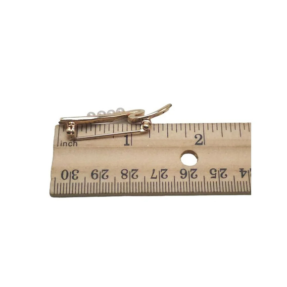 Avon 1984 Pearls Representative Presidents Club Ribbon Brooch Pin Gold Tone VTG - Picture 5 of 5